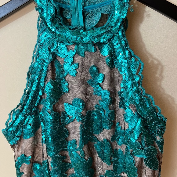 Sequin Green Cocktail Dress - Picture 3 of 16